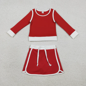 Nouvelle Arrivée Ensemble Coordonné Sœur 4 Couleurs Unies Décontracté Écologique Bébé Fille Haut Sans Manches Jupe Short Tenues de Yoga et Vêtements de Sport - Product Image 6