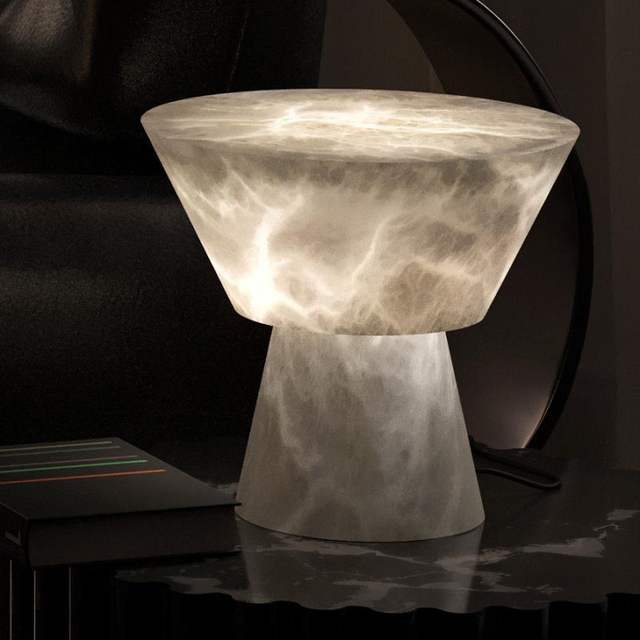 Modern Light Luxury Novelty E26 Alabaster Stone Table Lamp for Living Room Bedroom Bedside Side Table Decor