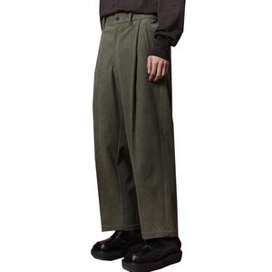 Pantalones Baggy de Hombre Personalizados de Pana Vintage Clásica con Pliegue Único, Cintura Semi-elástica, Elásticos y de Corte Recto a la Altura del Tobillo - Product Image 3