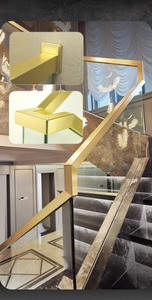 درابزين زجاجي حديث من سبائك الألومنيوم ، درابزين درابزين ، سلالم فيلا ، شرفة علوي مزدوجة البناء ذاتيًا ، لحام خالٍ من الثقب سهل الاستخدام - Product Image 6