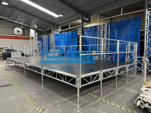 ESI Escenario de aluminio portátil Iluminación de borde LED Impermeable 500kg Capacidad de carga Diseño modular para fiestas en la piscina Uso al aire libre - Product Image 5