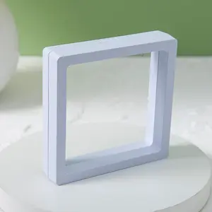 定制标志pe膜悬浮礼品包装首饰盒用于展示3D方形浮架珠宝展示盒篮/礼品