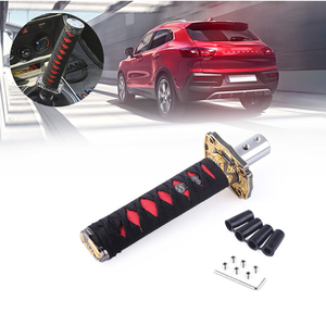 Pomo de Palanca de Cambios Extra Largo Estilo Katana Samurai, Empuñadura de Espada Tejida Negra y Roja, Cabeza de Palanca de Cambios Manual Estilo JDM para Modificación de Coches - Product Image 3