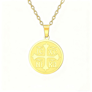 Collar con Colgante <span class=keywords><strong>de</strong></span> Cruz Ortodoxa Bizantina, Inscripción IC XC NI KA, <span class=keywords><strong>Jesucristo</strong></span> Conquista y Gana la Victoria, Acero Inoxidable - Product Image 6