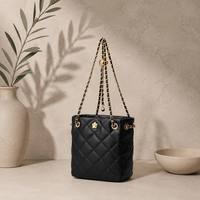 Sac seau en cuir véritable matelassé fait main à motif losanges, sacs bandoulière de créateur pour femmes, marque privée OEM ODM