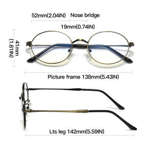 Moda negro espejo <span class=keywords><strong>blu</strong></span> <span class=keywords><strong>ray</strong></span> marcos de gafas de bloqueo de luz azul Metal gafas para mujer y hombre - Product Image 3