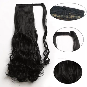 <b>Body</b> <b>Wave</b> russian hairPonytail Human Hair Extensions Virgin Remy Double Drawn Drawstring Ponytail Bouncy Wavy Seamless Look Hair - Product Image 2