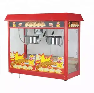 Équipement de collation commerciale Grande machine à pop-corn électrique automatique 16oz Machine à pop-corn avec toit