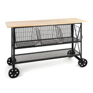 Retail Cart Wheels Malla Metálica Expandida para Estantería Hierro y <span class=keywords><strong>Roble</strong></span>-Negro - Product Image 6