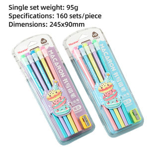 Ensemble de crayons triangulaires Macaron, papeterie, cadeau, <span class=keywords><strong>crayon</strong></span> à mine résistante avec <span class=keywords><strong>taille</strong></span>-<span class=keywords><strong>crayon</strong></span>, boîte à crayons <span class=keywords><strong>pour</strong></span> enfants, ensemble de papeterie - Product Image 4
