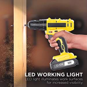 Jeu de <span class=keywords><strong>tournevis</strong></span> électrique à mandrin sans clé 20V perceuse à percussion sans fil avec vitesse variable forage maximum 30mm 20V ensemble de perceuse électrique - Product Image 6