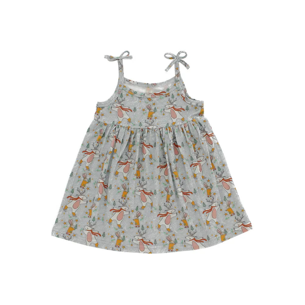 Peuter Meisjes Korte Mouw Casual Baby Dress Kids Een Lijn Biologische Katoenen Baby Jurk Prinses