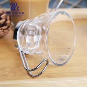 Cốc Cà Phê Tây Ban Nha Bán Chạy Có Tay Cầm Bằng Thép Không Gỉ Cốc Thủy Tinh 6Oz 170Ml Đồ Uống Cốc Thủy Tinh Soda Trong Suốt - Product Image 3