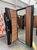 Dernière conception Porte de sécurité en métal turc Entrée résidentielle de luxe Porte de sécurité blindée interne en acier et en bois