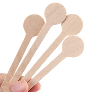 أعواد تحريك القهوة الخشبية المستديرة الرأس ذات الاستخدام الواحد، صديقة للبيئة وطبيعية 100٪، مع إمكانية طباعة الشعار، متوفرة بالجملة - Product Image 2