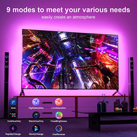 Bande lumineuse LED RGB 5050 pour téléviseur, rétroéclairage, synchronisation musicale HD avec USB, IP65, contrôle par application, intensité réglable