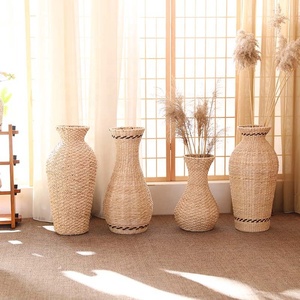 Macetero de mimbre para flores secas, florero de mimbre alto - Product Image 2