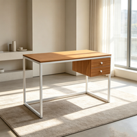 Bureau d'ordinateur ergonomique moderne pour la maison et le bureau, avec rangement, gain de place, en panneaux de fibres et tubes en acier, qualité supérieure, directement de l'usine