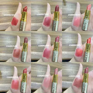 Private Label Bullet Shape Tube Lip Glaze Orgânica Hidratante Nude Brown Red Shimmer Matte Batom Impermeável