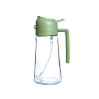 Distributeur d'huile de cuisson pour cuisine et barbecue, double usage, design moderne en verre, 470 ml, couvercle durable, logo personnalisé, vente directe d'usine