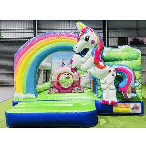 Publicité commerciale gonflables licorne Combo toboggan fête enfants château rebond maison châteaux à <span class=keywords><strong>vendre</strong></span> - Product Image 4