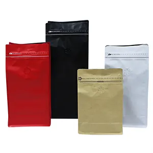 En gros en Stock sacs à thé de café rose mat sacs d'emballage en plastique pour le papier d'aluminium de serrure de fermeture éclair de café