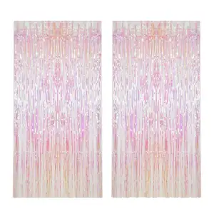 Birthday Party Backdrops Wedding Decoration Candy Transparent Tassel Rain Curtain Foil Fringe Curtain