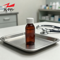 Bouteille vide en plastique brun de 150 ml pour sirop contre la toux Quagen, flacon de médicament liquide avec bouchon CRC et opercule