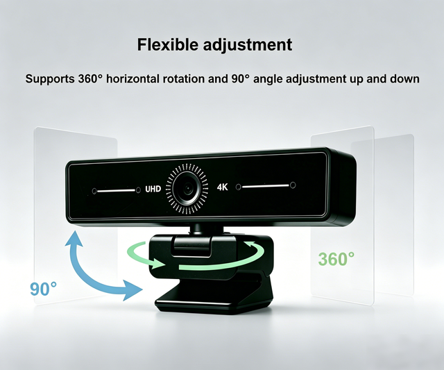 4K HD USB/type-C Webcam 120°Wide Angle Distortion Free Lens Plug & Play Streaming Camera Compatible with Windows Android Linux