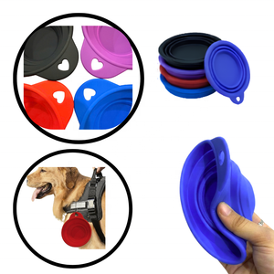 Plato Plegable de Silicona con Diseño Redondeado para Perros, Portátil para Viajes, Uso en Interiores y Exteriores, para Comida/Agua - Product Image 3