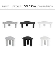 Nordique Mdf frêne bois placage nuage café Table à thé salon forme spéciale Simple petit appartement irrégulière blanc Table d'appoint