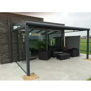 Hot Sale Modern Style Aluminium Glass House Veranda Sunroom With Glass Sliding Wall