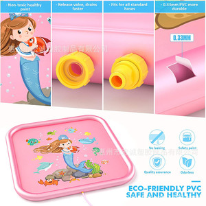 Pink Square Water Spray Mat 1.5cm Thick Inflatable Pool For Kids Summer Play Outdoor Cooling Toy - Product Image 4