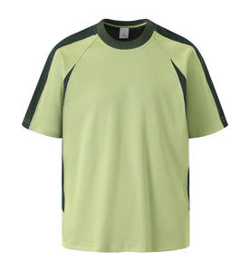 240 Gramos 7A Antimicrobial Cool-Tech Camiseta de cuello redondo con paneles de algodón de secado rápido-Top informal de manga corta de dos tonos para hombres - Product Image 6