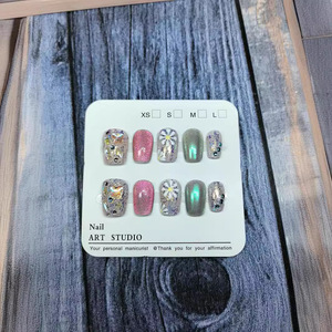 162Miss Dong <span class=keywords><strong>Uñas</strong></span> Postizas Hechas a Mano para Decoración <span class=keywords><strong>de</strong></span> <span class=keywords><strong>Uñas</strong></span>, Desmontables, Brillantes, Estilo <span class=keywords><strong>de</strong></span> Celebridad <span class=keywords><strong>de</strong></span> Internet - Product Image 3