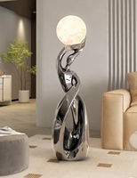 Lampadaire Sculpture d'Angle en Résine Style Nordique pour Salon d'Hôtel, Designer Moderne Minimaliste Décoration d'Art Lampe sur Pied LED