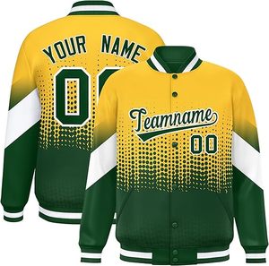 Chaqueta Varsity Personalizada con Sublimación Degradada para Hombre, Nombre del Equipo, Número, Chaqueta Letterman, Uniforme Deportivo Escolar Personalizado, Chaqueta Bomber - Product Image 2