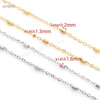 Nouvelle chaîne de tuyau à pince croisée en acier inoxydable plaqué or 18 carats avec chaîne empilée pour accessoires de bijoux à bricoler soi-même