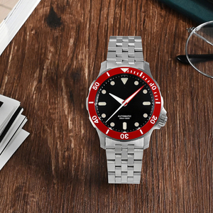 Montre Mécanique Automatique de Plongeur de 39.5mm pour Homme, Design Original, <span class=keywords><strong>Bracelet</strong></span> en Acier Inoxydable <span class=keywords><strong>Milanais</strong></span>, Étanche, Lumineux, NH35, 200m - Product Image 5