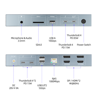 Base de Conexión USB Thunderbolt 4 y Displaylink de 40 Gbps de Super Alta Velocidad para Sistemas Mac OS y Windows