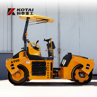 Compacteur de chaussée à double tambour KOTAI KD05 de 5 tonnes avec moteur diesel de 45 kW et cabine à faible bruit