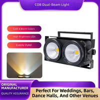 2x100W Projecteur LED Blinder à 2 Faisceaux Blanc Chaud et Froid, Effet COB, avec Bande LED pour Événements et Bars