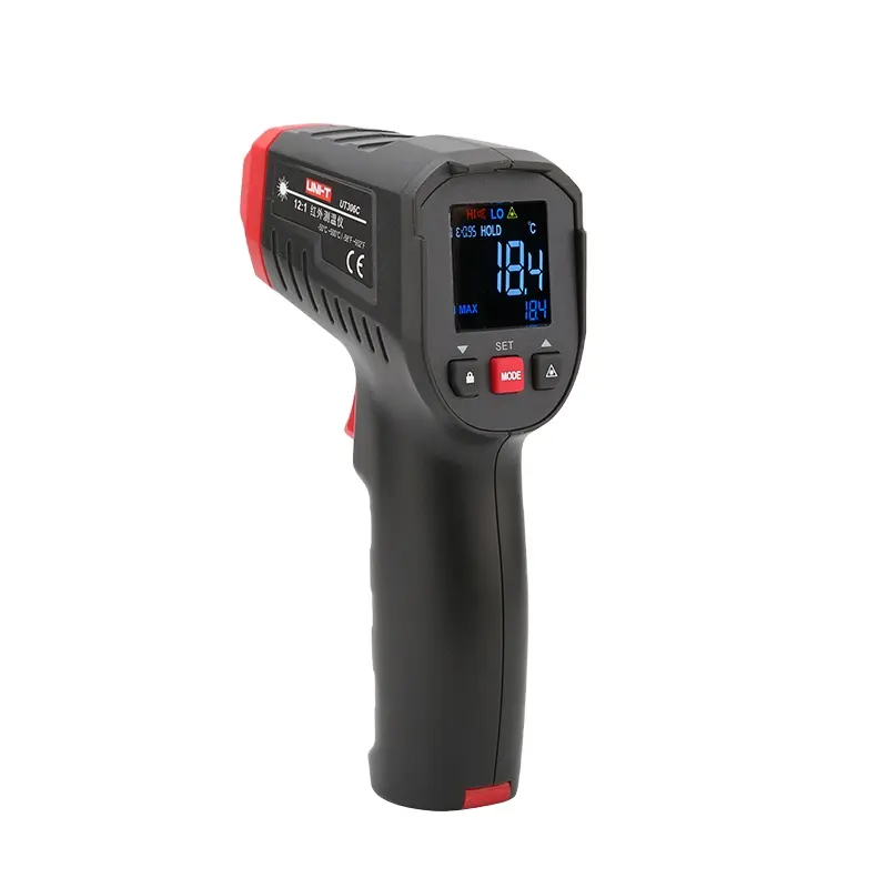 Termómetro digital de temperatura, medidor de temperatura láser infrarrojo industrial sin contacto UT306C, medidor de pistola de temperatura, 50-500