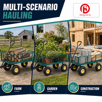 Chariot de jardin robuste Hongrunfa avec châssis en acier, pneus pneumatiques, pour aménagement paysager, vente en gros directe d'usine
