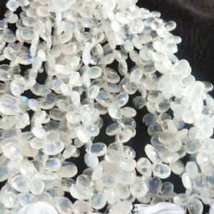 Cuentas de piedra lunar arcoíris Cuentas de piedra natural Venta al por mayor India Hebras de gotas de piedras preciosas facetadas - Product Image 5