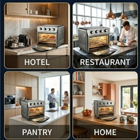 Four à Friture Électrique en Acier Inoxydable 26L 1600W, Four à Convection de Comptoir, Circulation d'Air Chaud à 360°, Usage Domestique et Commercial