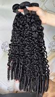 Usine avec 30 ans d'expérience, vente en gros de cheveux naturels cambodgiens 100% vierges Remy, alignés sur la cuticule, avec trame double cousue à la main et trame machine
