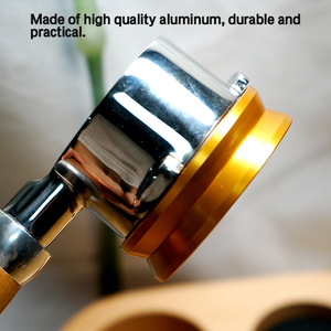 Distributeur de poudre d'aluminium 58/53/51MM, anneau doseur universel pour machine à café, anti-éclaboussures, noir argenté - Product Image 2