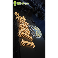 Lettres en acier inoxydable personnalisées XDsign avec éclairage LED, lettres en relief irisées, enseigne publicitaire 3D, étanche IPX7, décoration multicolore