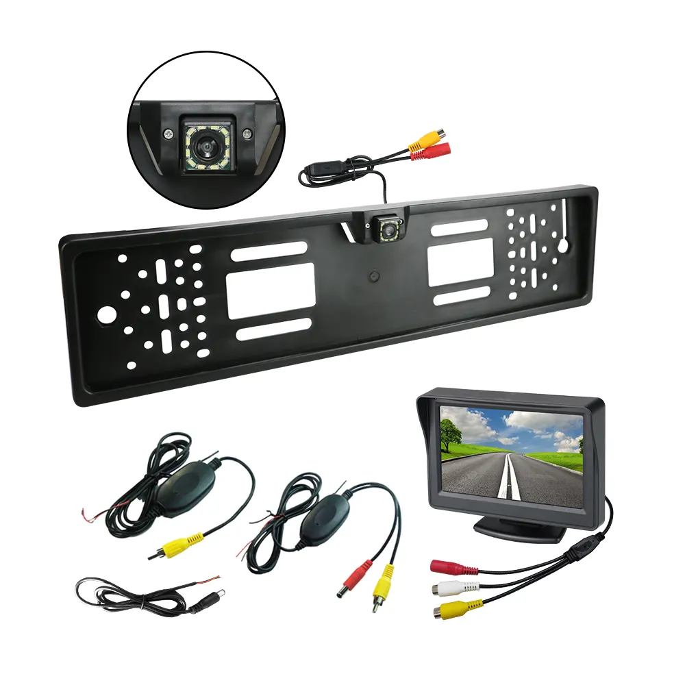 Kamera Belakang Nirkabel Tahan Air, Sistem Penglihatan Malam 12ir + Monitor 12V 4.3"